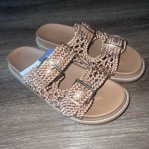 Women's Brown Woven Sandals